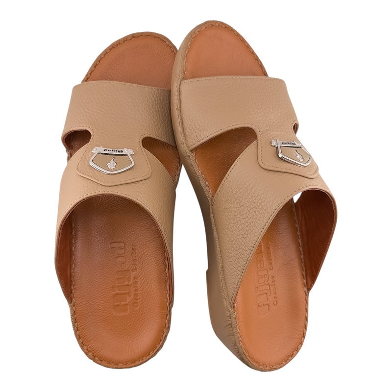 AJYAD Handmade Arabic Sandals For Men | Outdoor Mens Slippers | Everyday Flip Flops Open Toe | Arabic Genuine Shamwa Leather | New Design | Tan Footbed | Comfortable & LightWeight - Image 2